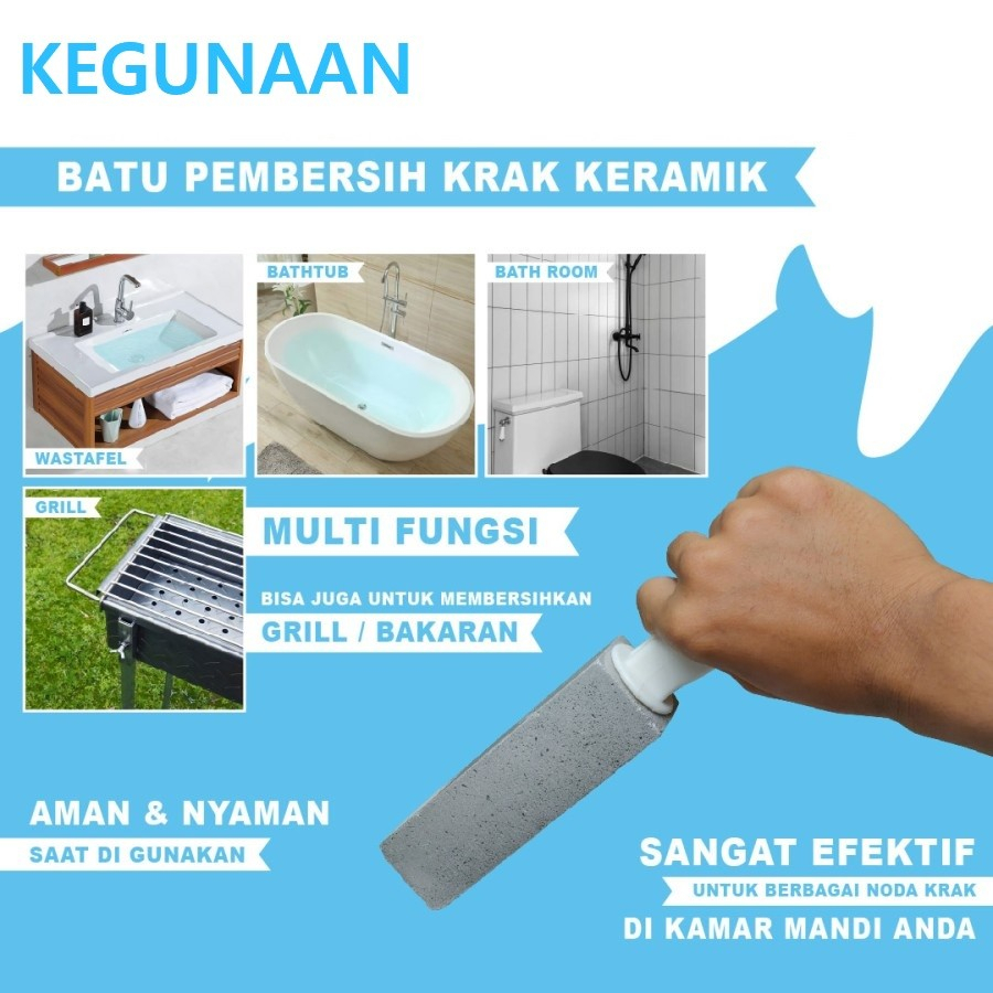 Batu Apung Pumice Stone Brush Gosok Kerak Plak Keramik Dapur Toilet WC