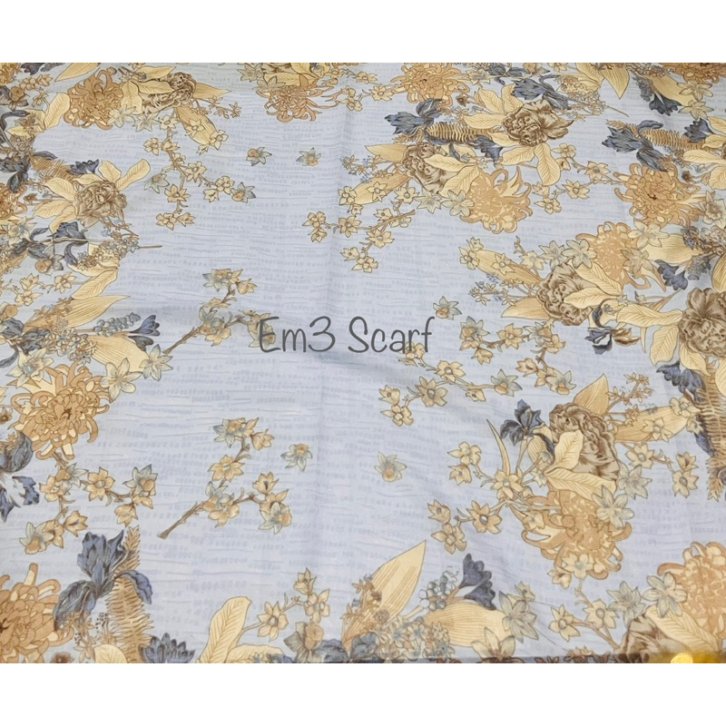 Em3 Scarf, Nelan Kerudung Segiempat Motif Premium Hijab Voal Lasercut