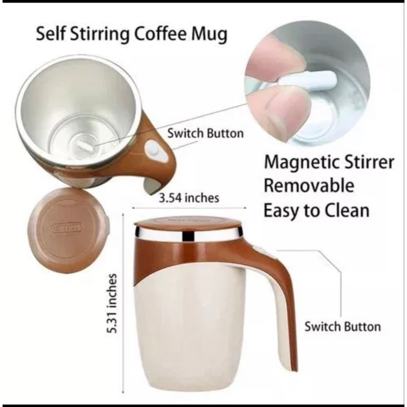 Automatic Magnetic Stirring Cup Gelas Aduk Sendiri Otomatis Unik 0888