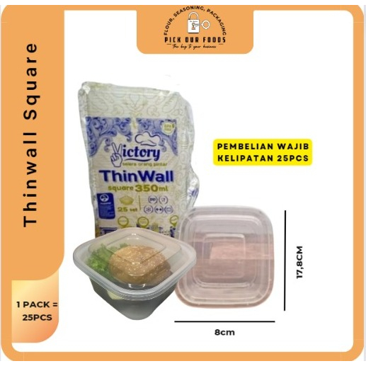 THINWALL SQ 350ML / 500 ML / 750 ML | THINWALL KOTAK 350 ML CEMBUNG / Thinwall Square 350 ML / Thinwall Salah Buah