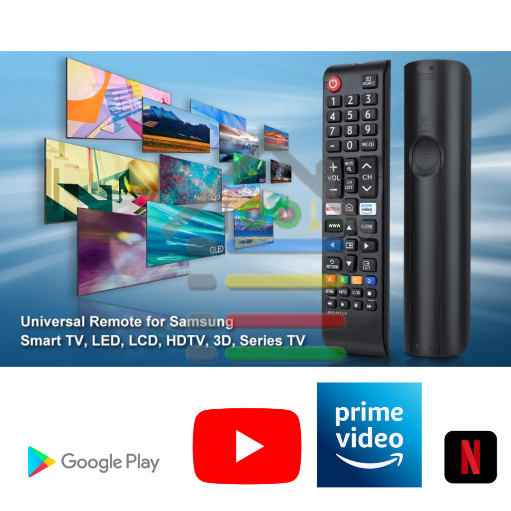 REMOTE SAMSUNG SMART CRYSTAL TV NETFLIX PRIME 1315D