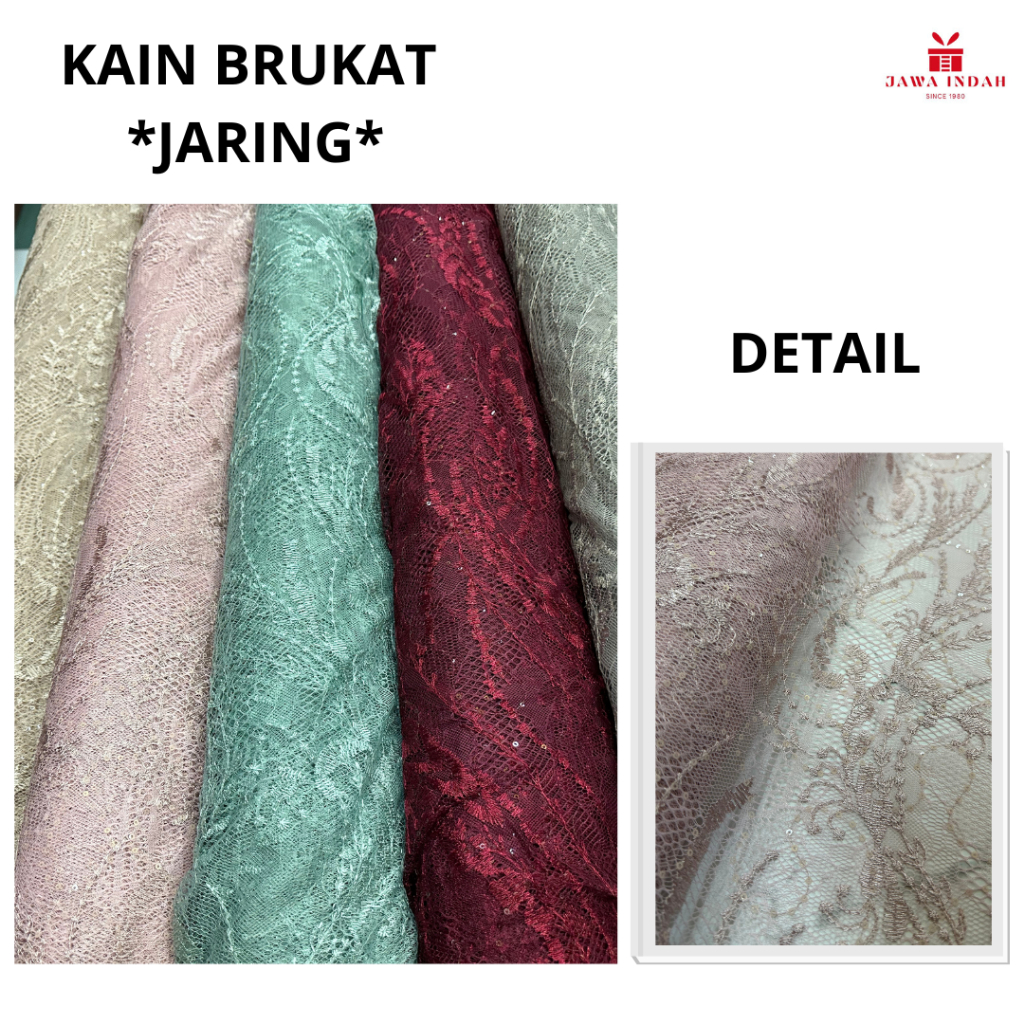 KAIN BROKAT MOTIF JARING PER 1/2 METER / KAIN SERAGAM PERNIKAHAN /SERAGAM WISUDA