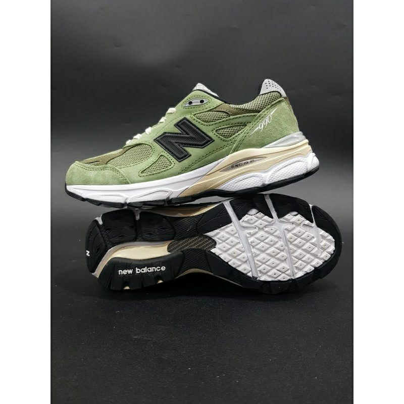 Sepatu Pria NB 990 V3 X JJJJOUND OLIVE 'Perfect Kick' ORIGINAL BNIB MADE IN USA SIZE TAG TEMBUS Goog