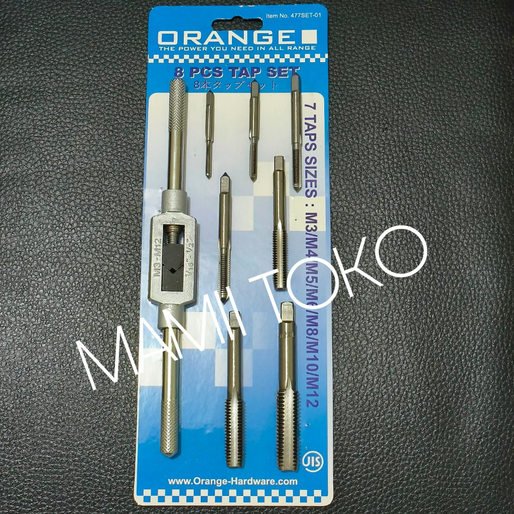 Gagang Hand tap die set 8 pcs Ulir drat baut snei senai