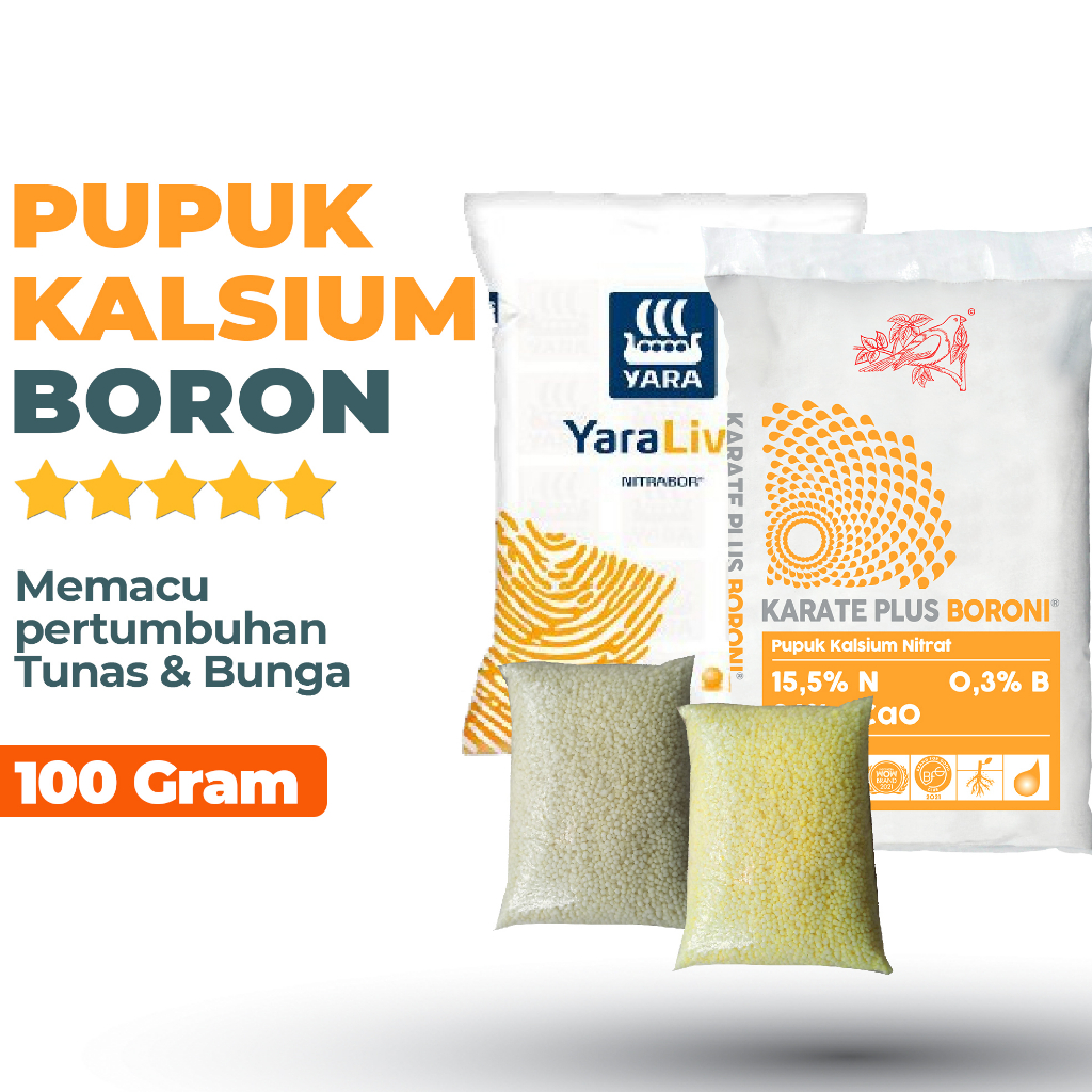 Pupuk Kalsium Nitrat Boron Nutrisi Pembentukan Bunga Tunas Dan Buah 50gram PG KDR