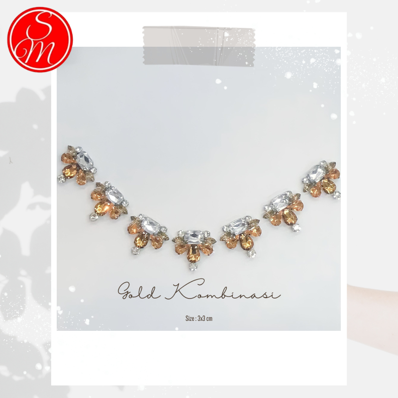 Payet Rangkai Leher Pinggang Lengan Jilbab Kaftan Instan/payet rangkai/mutira rangkai/payet leher/pa