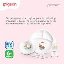 PIGEON Feeding Set With Juice Feeder - Peralatan Makan Bayi