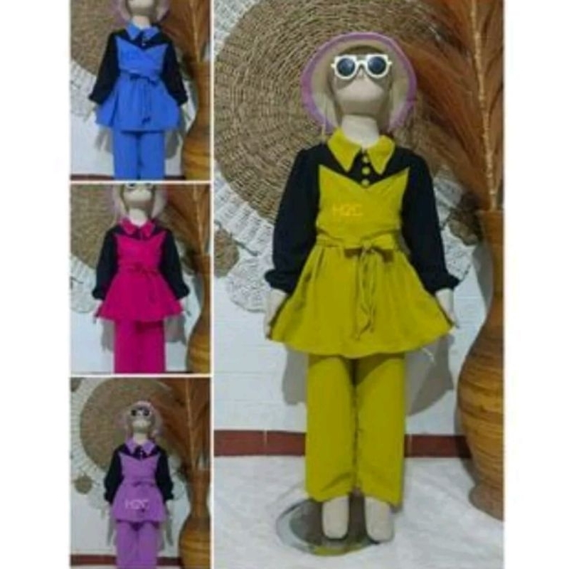 setelan anak crinkle LESTI KEJORA PREMIUM 1-10 tahun/setelan anak perempuan terbaru/setcel anak pere