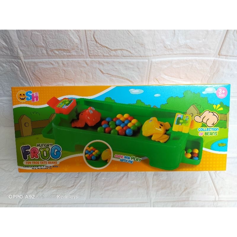 SH 297 MAINAN ANAK EDUKASI HUNGRY FROG  / MAINAN LITTE FUN FROG EATS BEANS / PERMAINAN 2 KODOK MENGAMBIL BOLA