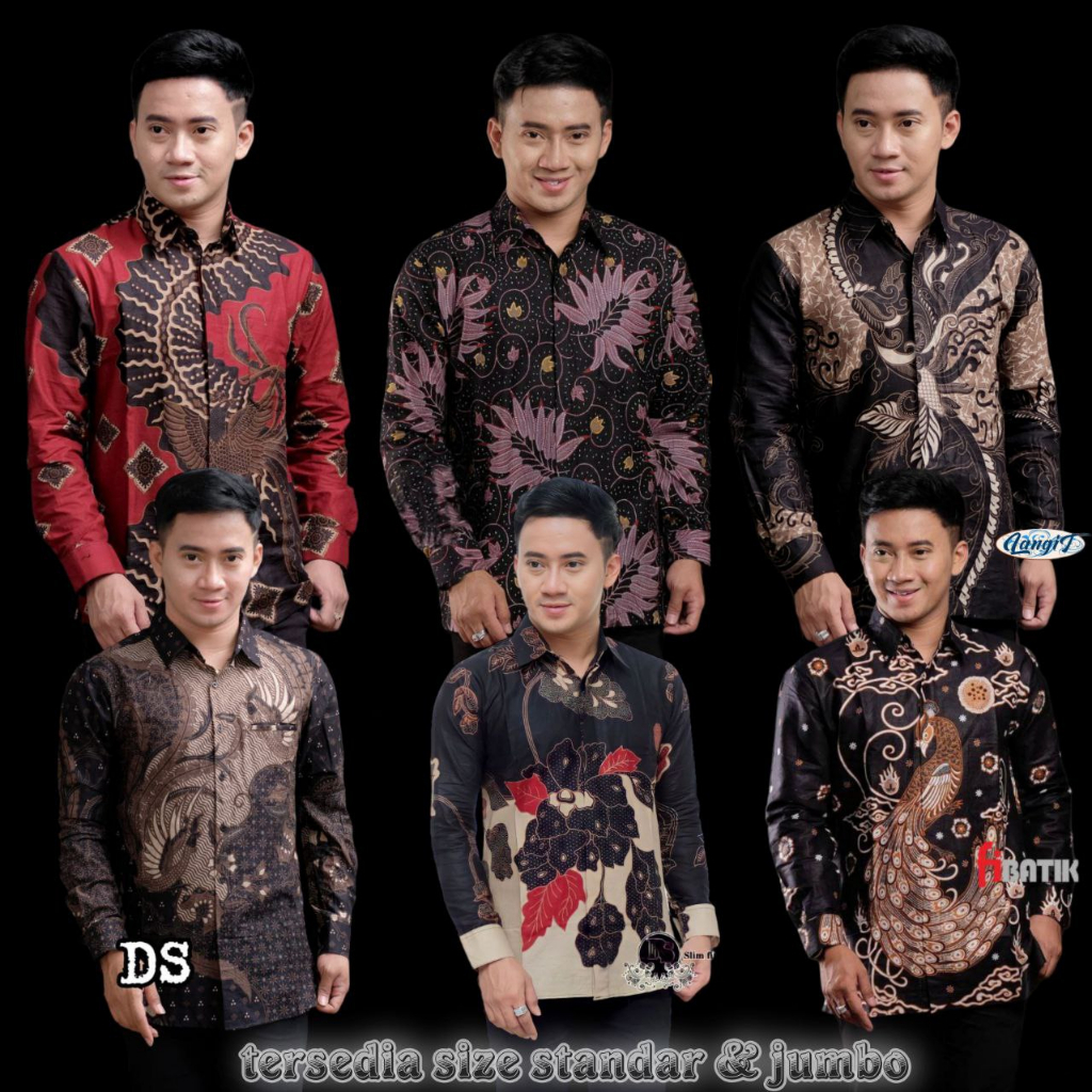 Kemeja Batik Pria Modern Lengan Panjang Casual Modis Regular-fit Trendy Masa Kini ,Size M L XL XXL 3XL 4XL 5XL 6XL kekinian