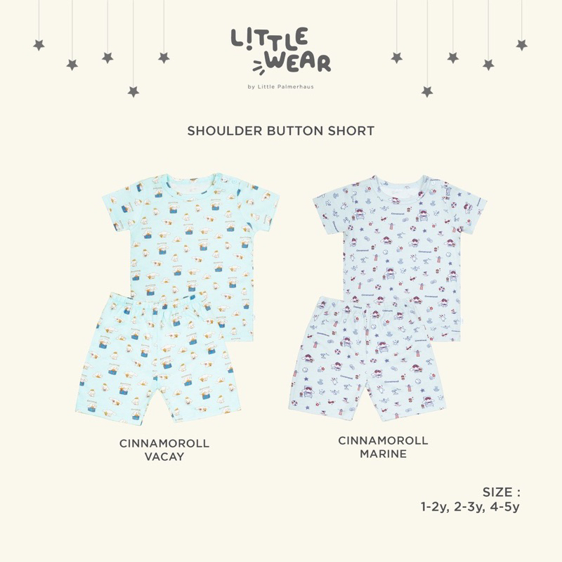 Little Palmerhaus Little Wear Shoulder Short Sleeve Setelan Oblong Pendek + Celana Pendek