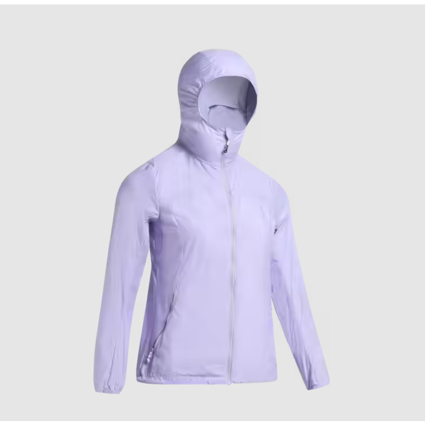 QUECHUA Helium 500 Jaket Windbreaker Camping Wanita UPF50+ Ringkas