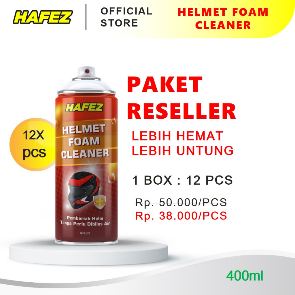 HAFEZ - [Paket Reseller 12 Pcs] Hafez Helmet Foam Cleaner