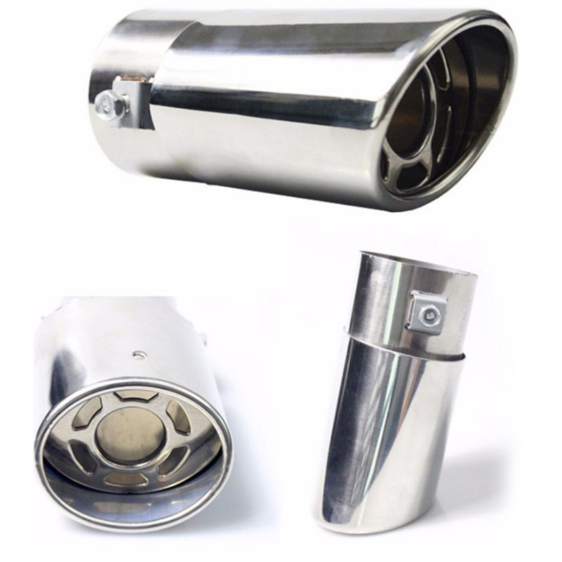 Ujung Knalpot Muffler Cutter Mobil Tailpipe Stainless Steel - E-7819 - Silver