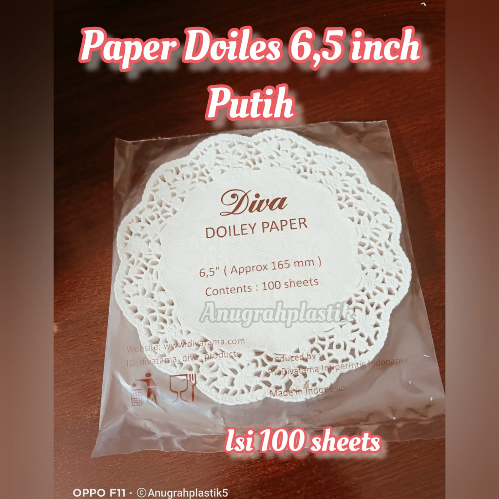 

Paper Doilies uk. 6,5 / Alas kertas renda isi 250 lbr dan 100 lbr