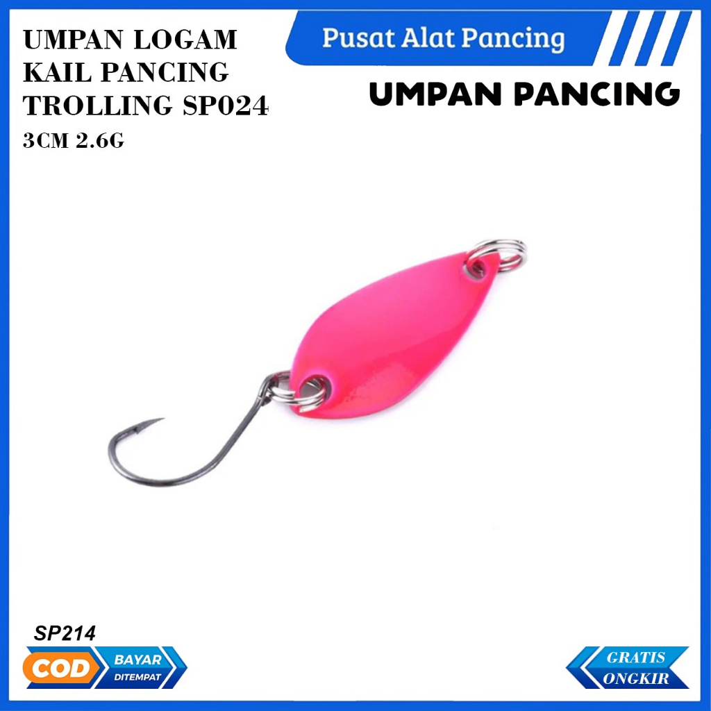 Umpan Pancing Mini SP214 3CM 3G Sendok Umpan Logam Warna-warni Spinnerbsit Ikan Kecil Ikan Tunggal Kait Jig Stream Trout Es Musim