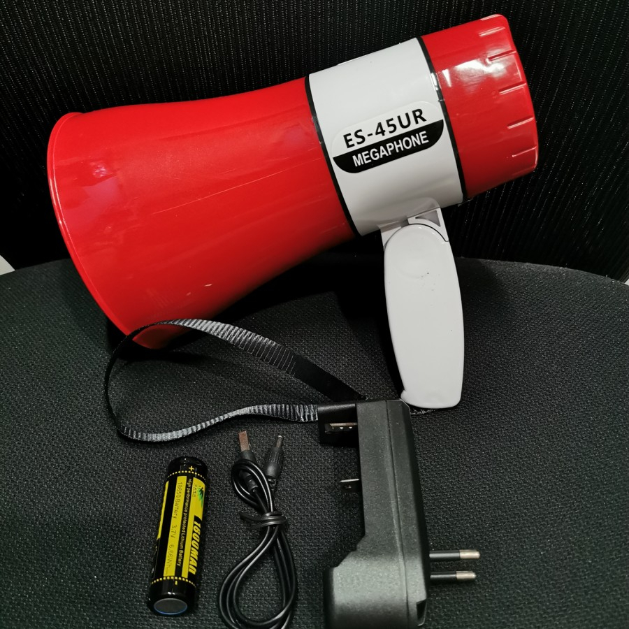 Megaphone pengeras suara EALSEM ES-45UR rekam suara sirine USB