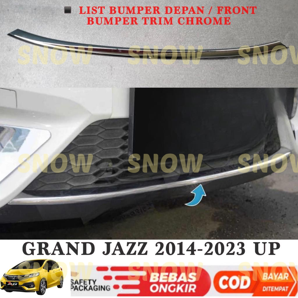 List Bumper Depan Bawah Grand All New Jazz 2014 2022 2023 Front Bumper Trim Chrome