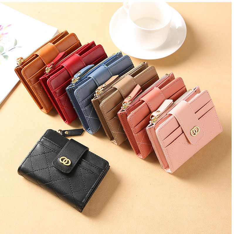 Hathin muii Dompet Wanita Kecil Dompet Pendek Lipat Dompet KartuWanita Bahan Kulit Leather lmport Terbaru Premium MINI RESLETINGKOIN WALLET