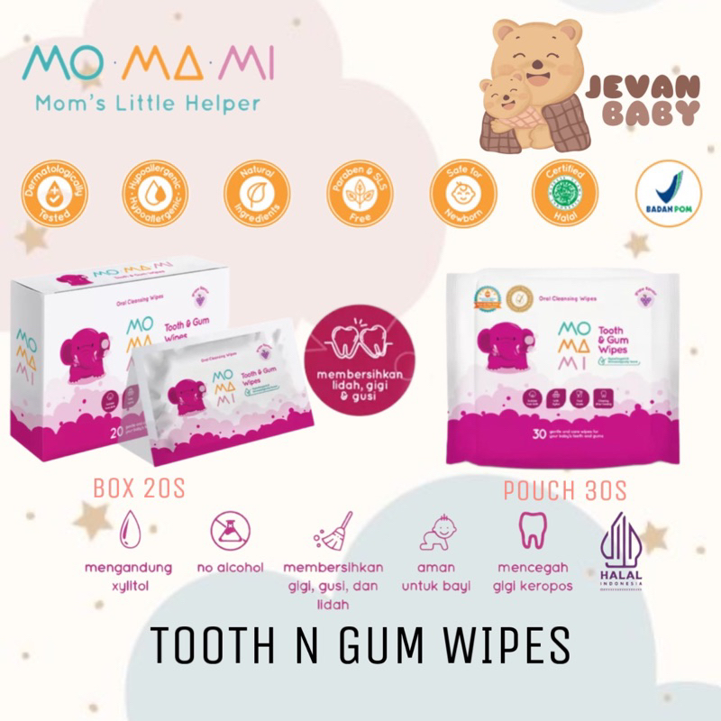 Momami Tooth and Gum Wipes 20s &amp; 30s / Tisu Pembersih Mulut dan Gigi