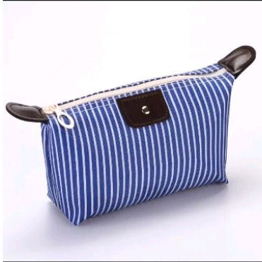 Travel Pouch Make Up Motif Garis / Cosmetic Pouch