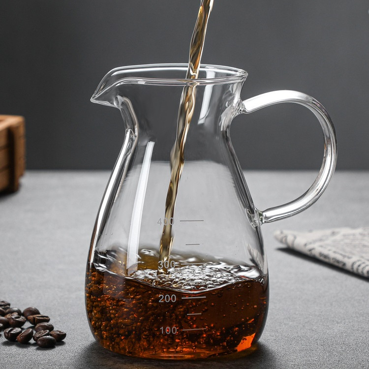 Pitcher Jug Kaca Pour Drip Kettle Pot Jar Teko Kopi Teh Ceret Wadah