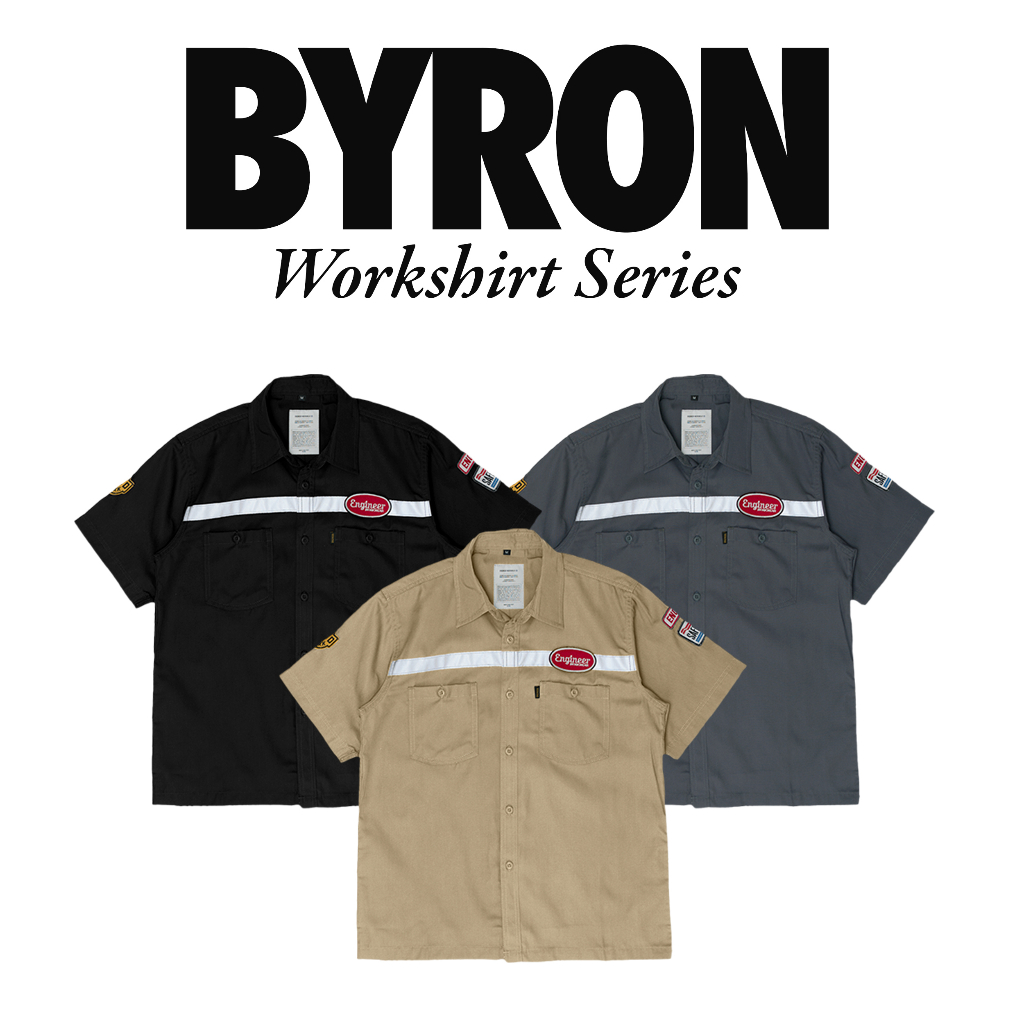 WORKSHIRT SHORT KEMEJA KERJA REFLEKTOR PATCH LENGAN PENDEK BY ENGINEER WORKWEAR