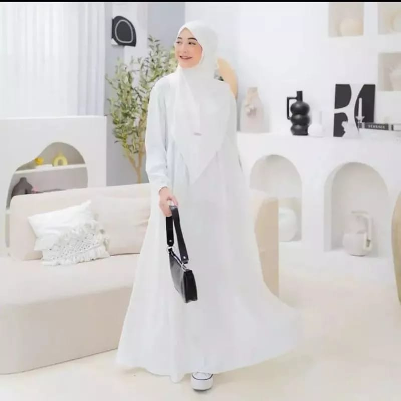 Gamis Syari Terbaru 2023 Set Khimar Anisya Syari Gamis Jumbo Crinkle Airflow Baju Kondangan Wanita Kekinian