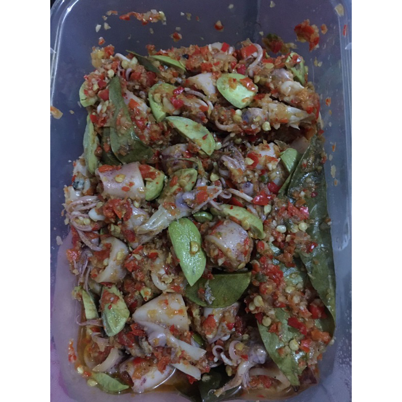 

sambal cumi asin pete (homemade)