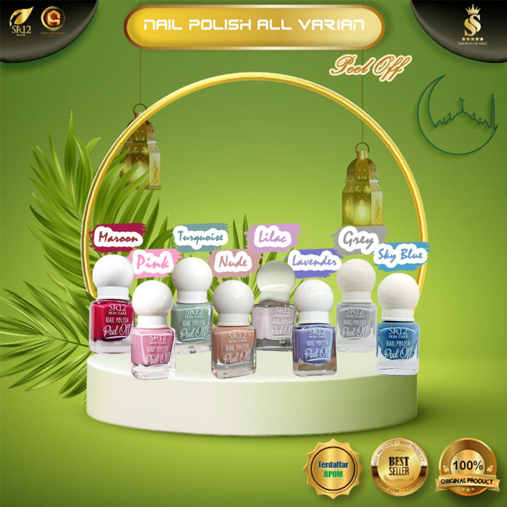 NEW PODUCT !!!  Nail Polis  Peel Off SR12 |Produk Kutek Halal | MemperCantik Kuku Kaki Dan Tangan | Kutek Murah BPOM