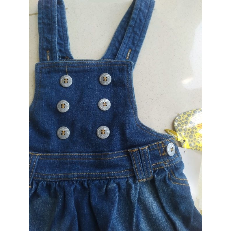 Apple buttoms overall set denim kids