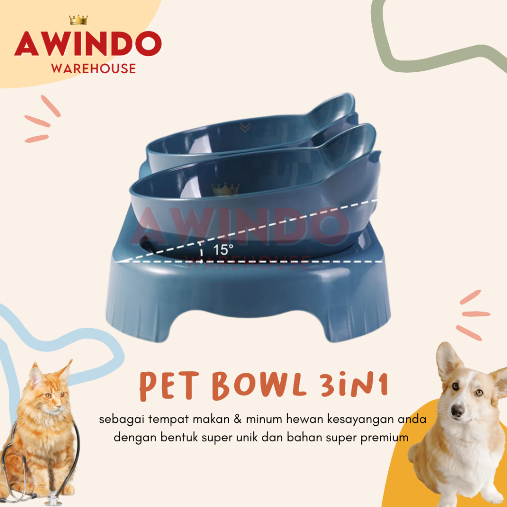 PLATE 23 - Premium Tempat Piring Pakan Minum Makan Kucing Anjing Kelinci Pet Feeder Plate