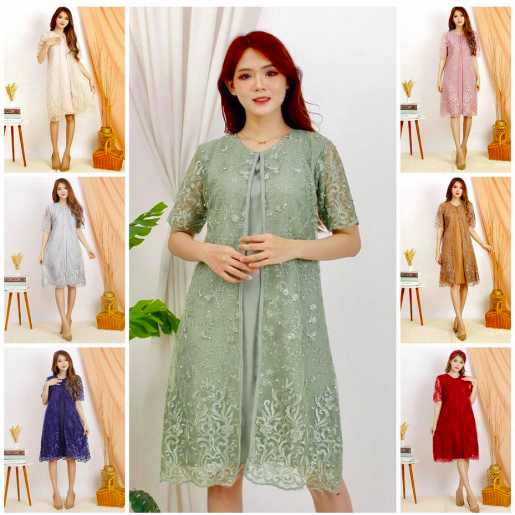 Dress Daisy Tile Bordir Brukat Glitter Mutiara Tule Brokat Tulle Tille Mewah