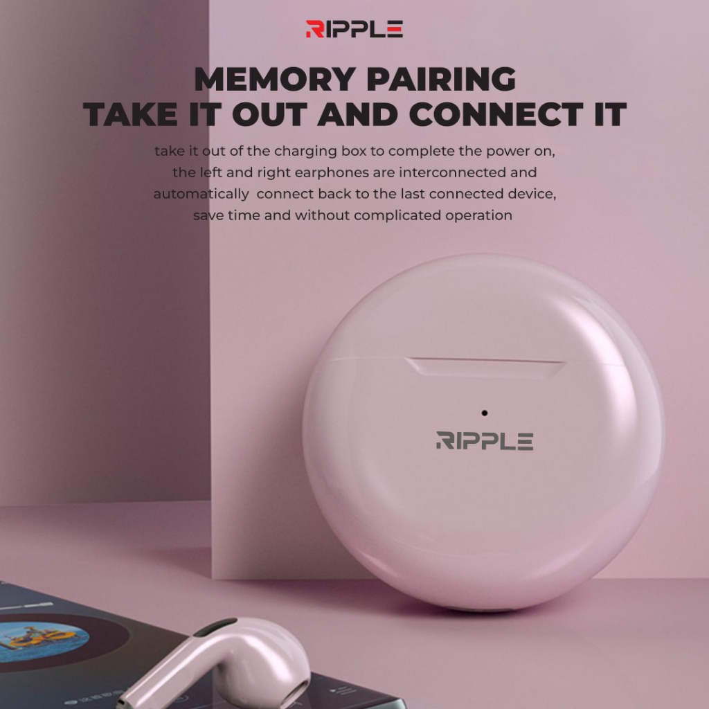 Ripple Rippods Motion TWS Headset Bluetooth Earphone Mini Earbuds Handsfree