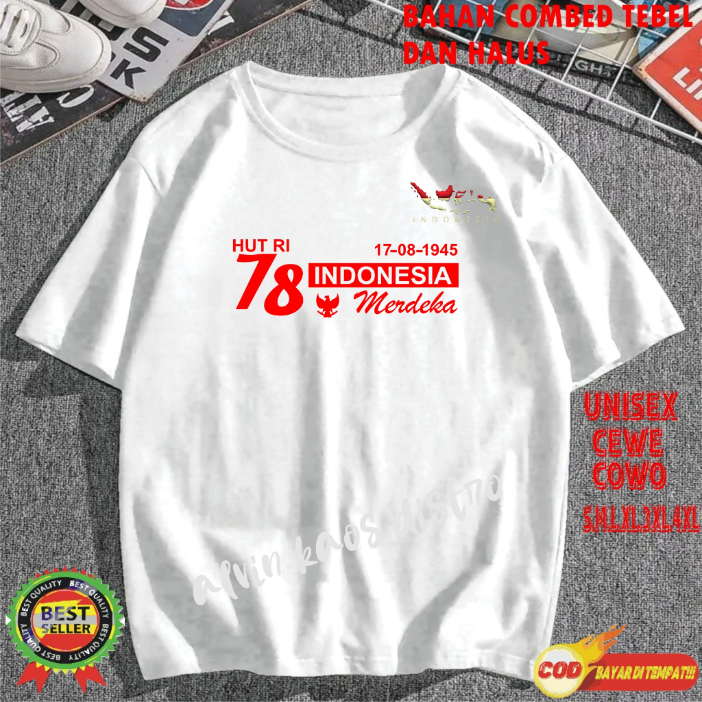 Beli 10 Pc Gratis 1 Pc Hut RI 78 Kaos Terlaris 17 Agustus 1945 78 Kemerdekaan Indonesia Kaos Merah Putih Hitam Kaos Cewek Cowok Anak8