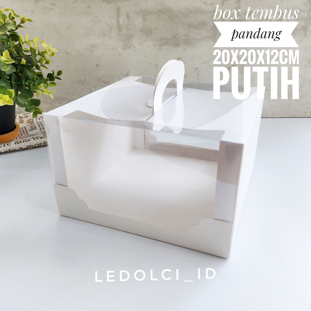 

(5 PCS) PUTIH 42012 BOX CAKE DUS KUE MIKA TEMBUS PANDANG S 20x20x12