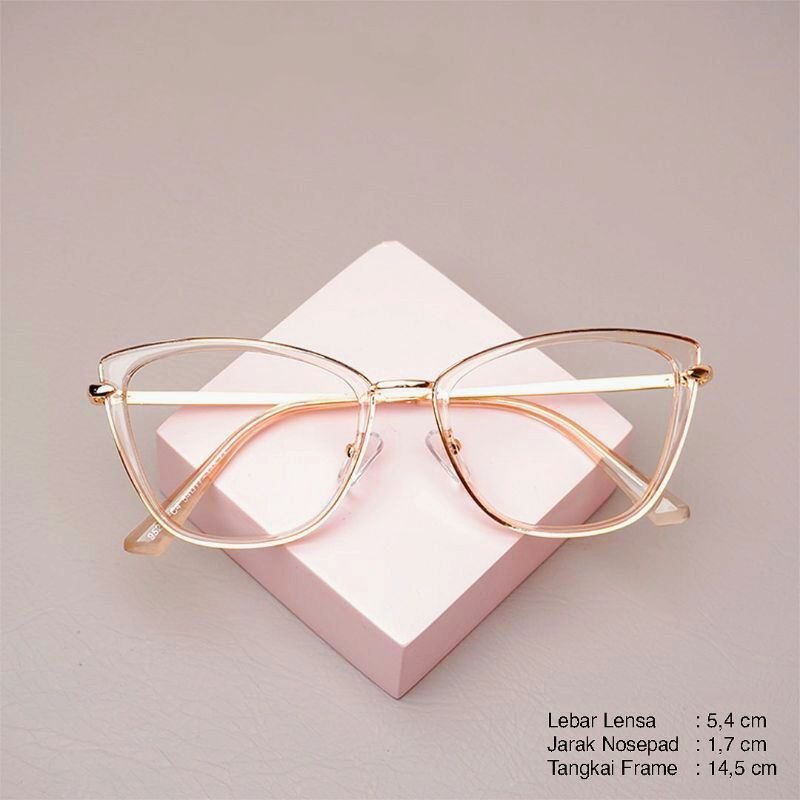 FRAME KACAMATA CAT EYE | KACAMATA MINUS NORMAL BACA CYLINDER PLUS BACA | KACAMATA WANITA T5290