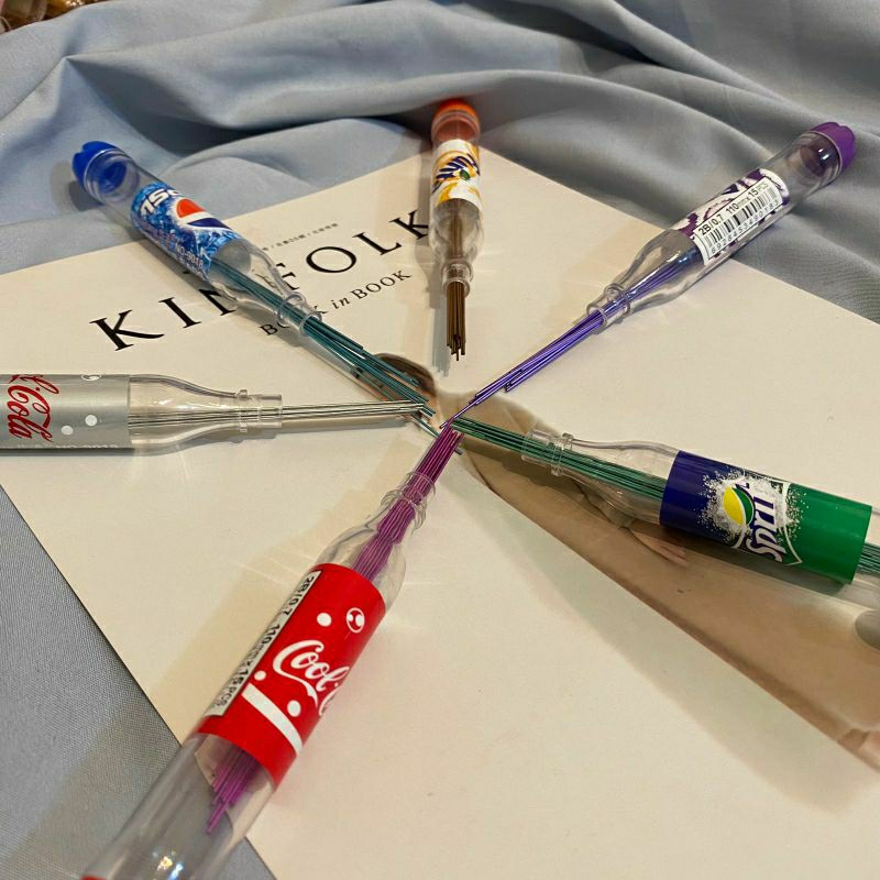 Refill pensil Soft drink isi pensil cetek mekanik warna warni