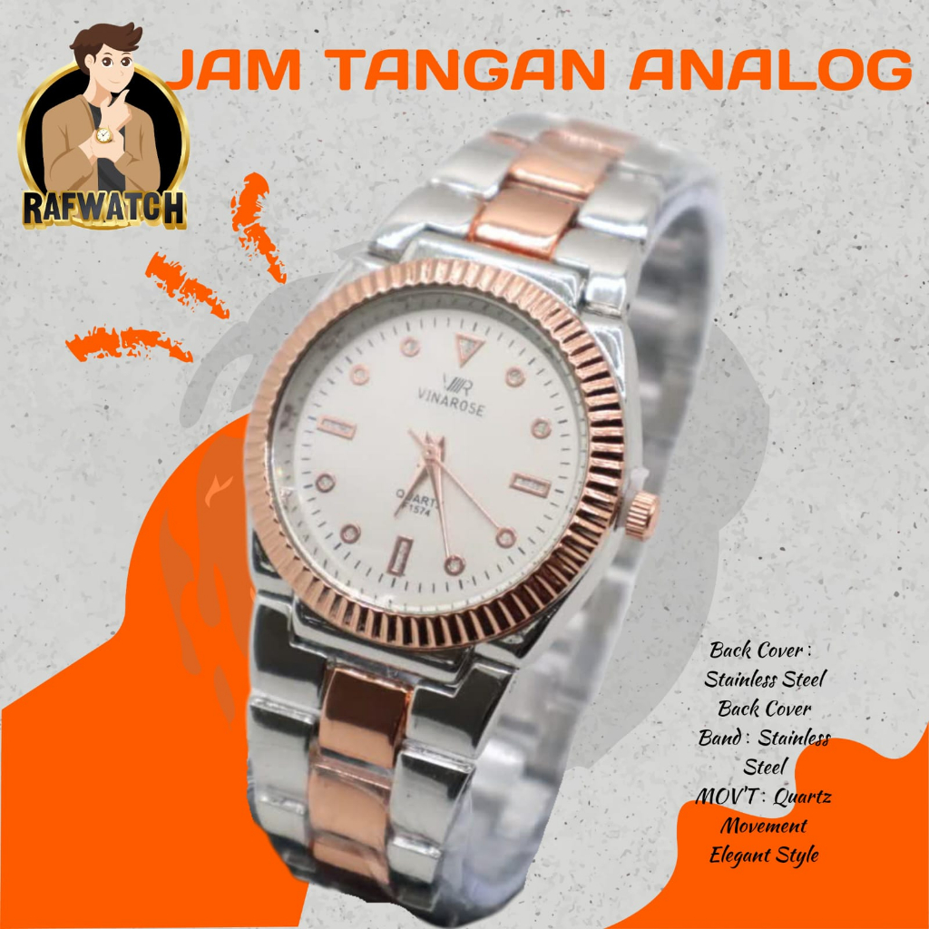 Jam Tangan Wanita Rantai Fashion Mewah RTA3 Stainless Permata Import