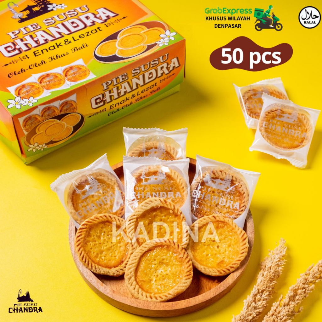 Pie Susu Bali CHANDRA isi 50pcs | Pie Susu Chandra Harga Grosir | Pai Susu Murah Oleh-oleh Khas Bali Original | egg tart | makanan khas bali