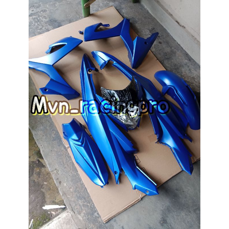 Cover dek bodi body full set halus blue doff SUZUKI SATRIA F FU FL FACELIFT NEW 2015 kualitas terjam