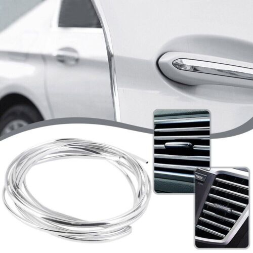 YGRETTE - FULL PANJANG 4 METER Lis Dekorasi Interior Mobil Moulding Chrome Trim Strip 4 M Feet Car Door Trim Strip Edge Guard Moulding Protector Chrome U Shape New BENTUK PROFIL U