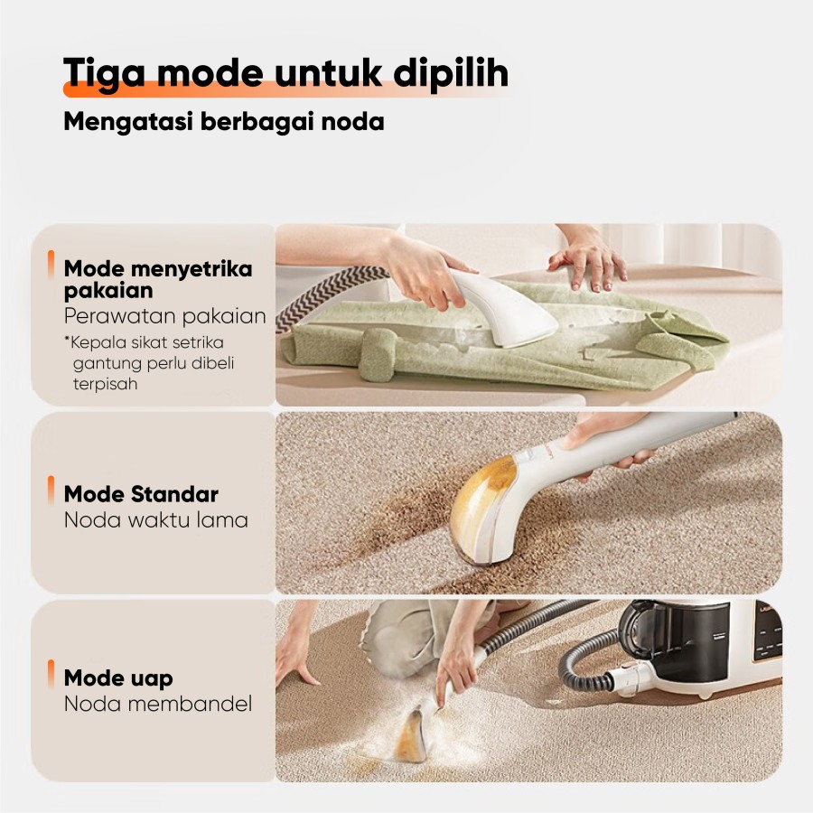 Uwant B200 Multiple Suction Vacuum Cleaner Steam Spot Cleaner Mesin Pembersih Kain Garment Steamer