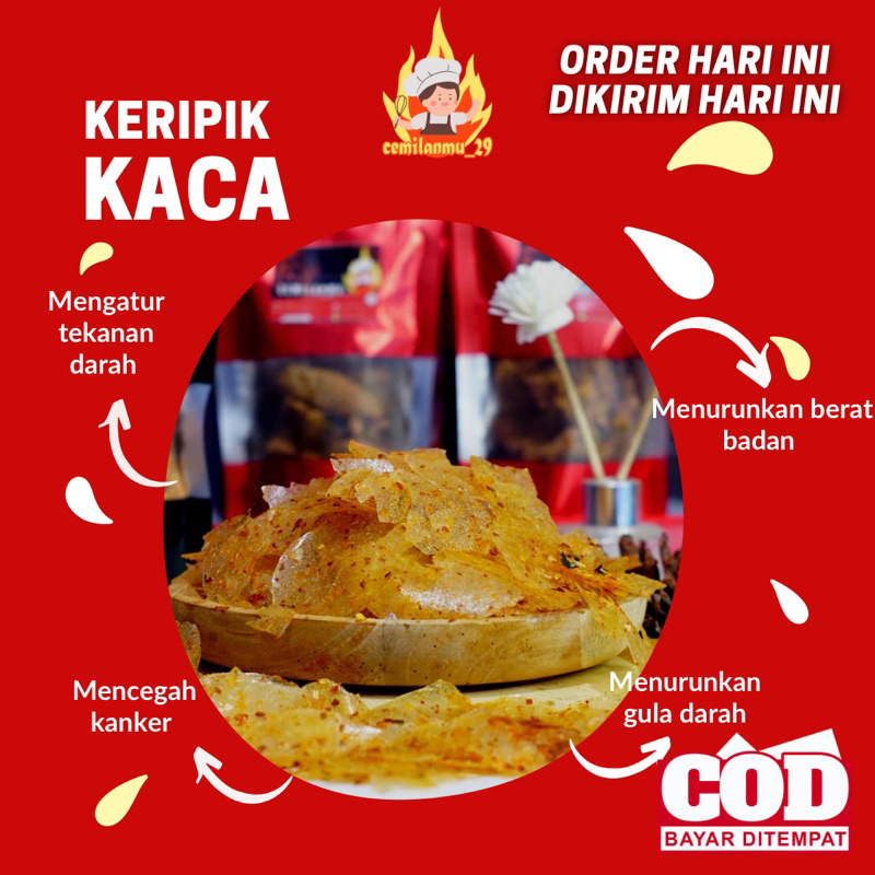 

(PROMO) MURAH Keripik KACA VIRAL PEDAS 50 Gram