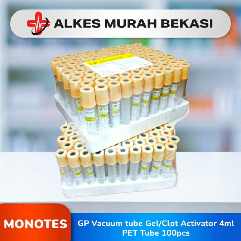 Tabung clot &amp; gel activator 3ml dan 4ml / clot &amp; gel activator / tabung darah