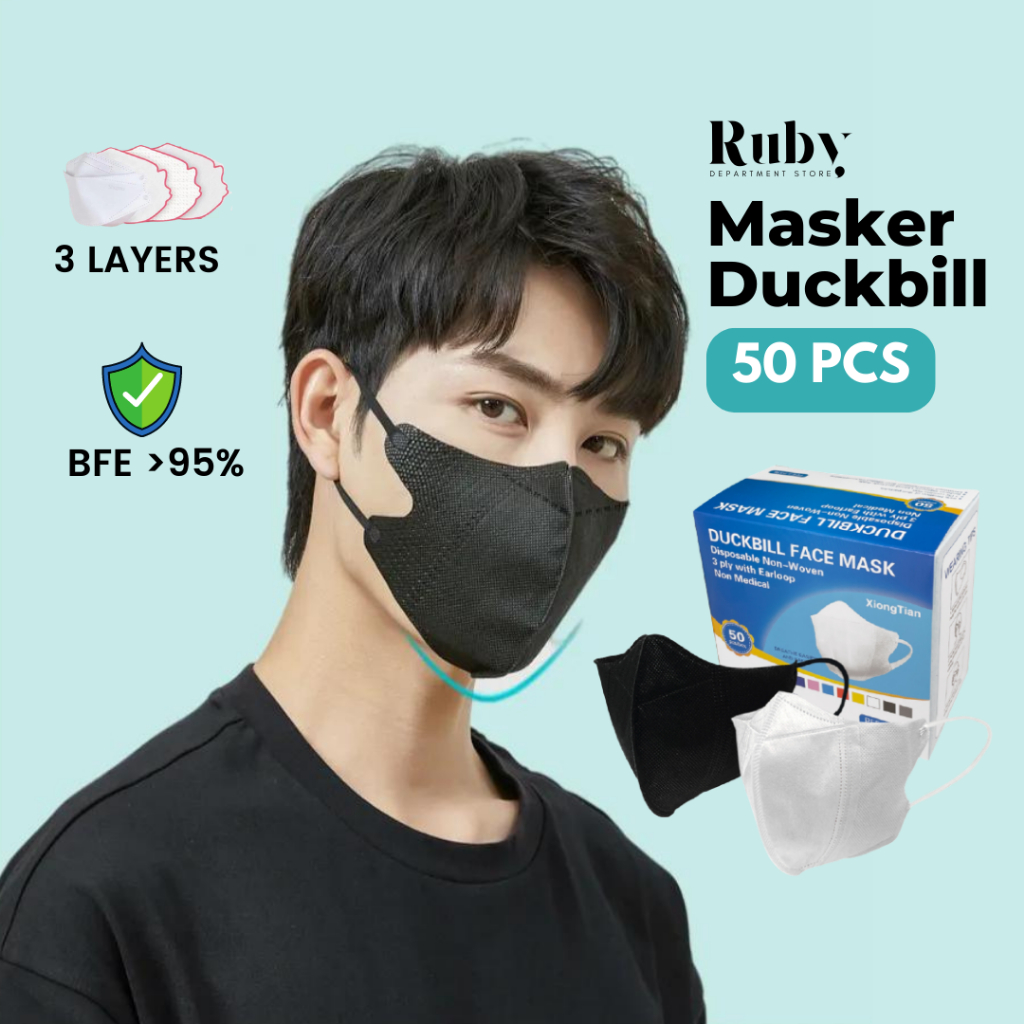 TRS - DUCKBIL FACEMASK MASKER DUCKBIL ADA GARISNYA seperti sensi