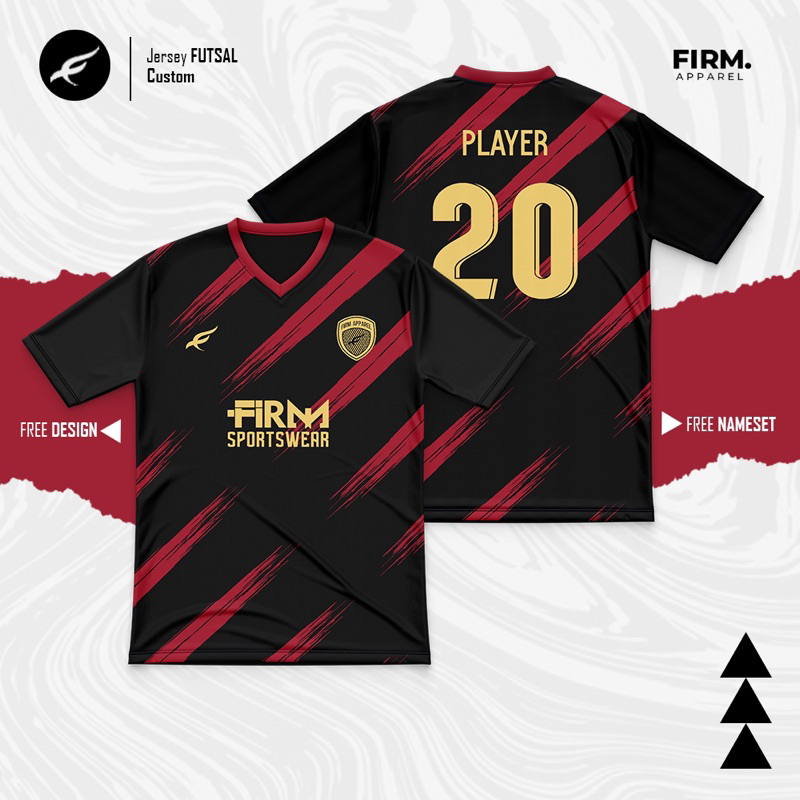 Jersey futsal custom free nama logo dan sponsor baju futsal olahraga sepak bola dan futsal fullprinting jersey