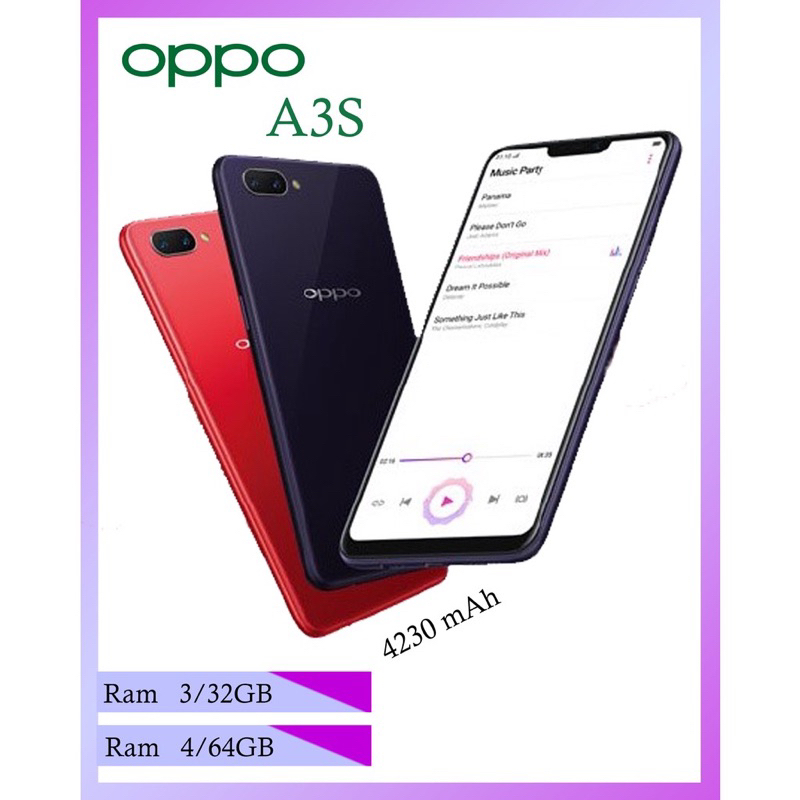 Hp oppo A3S 4/64 garansi toko 1 tahun