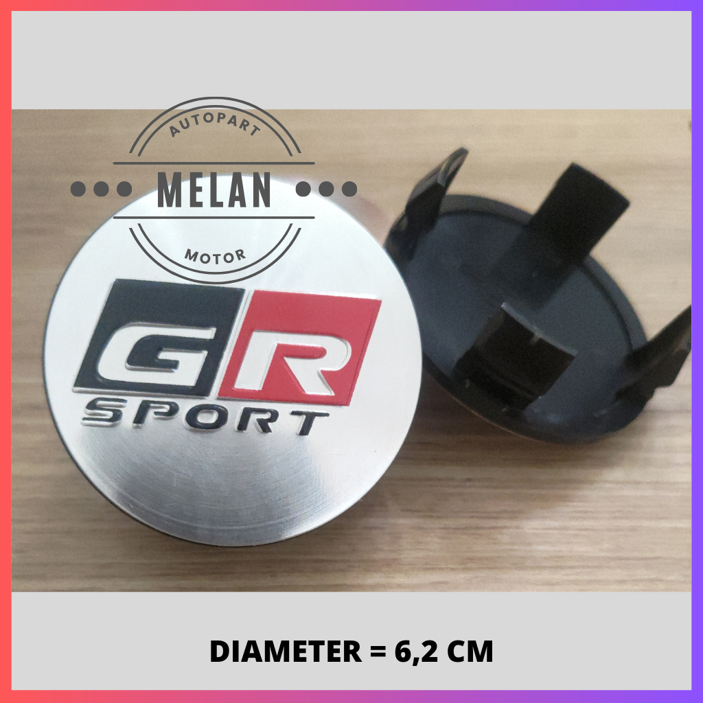 Dop Roda atau Tutup Velg Toyota Avanza, Rush Motif GR Sport Diameter 6,2 CM