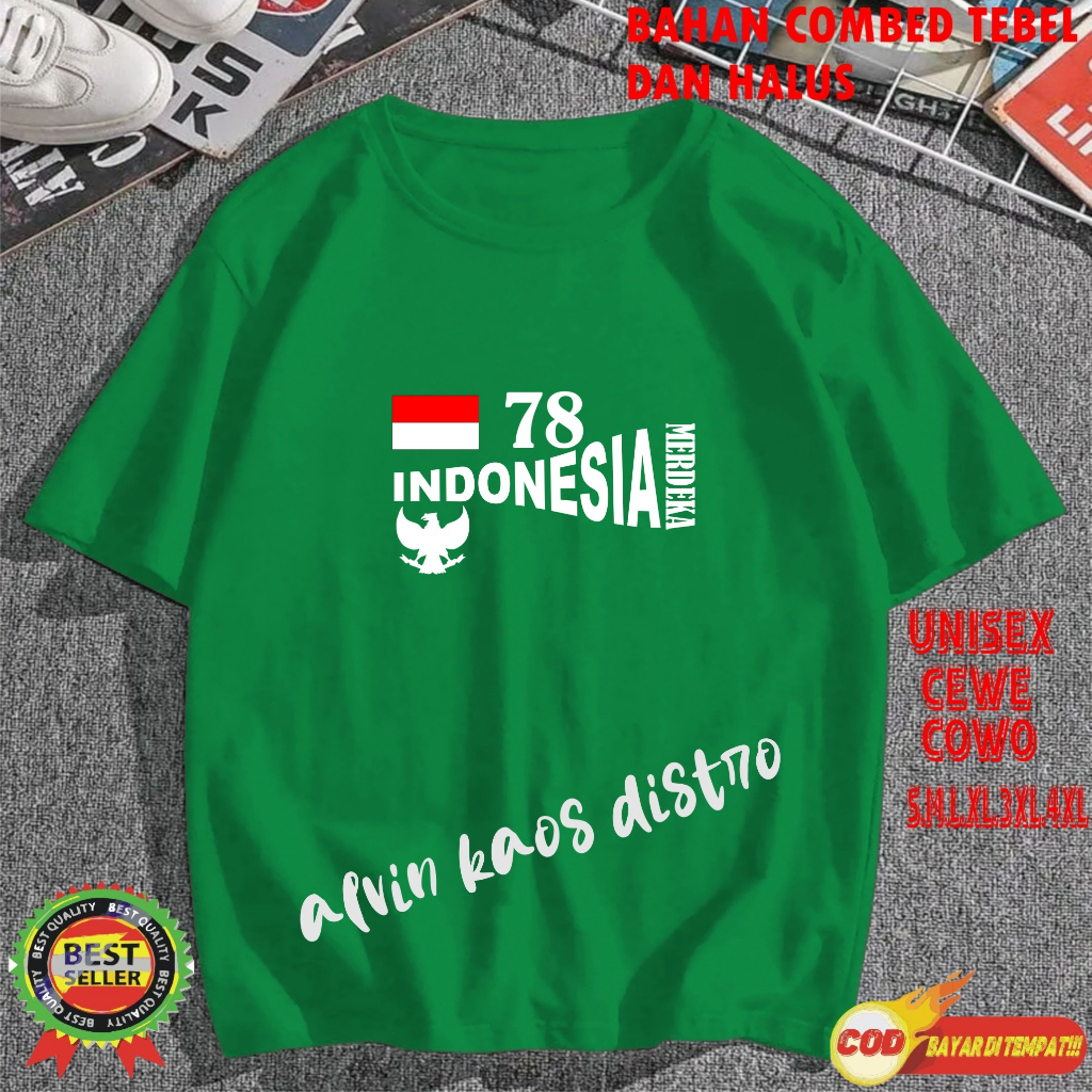 Beli 10 Pc Gratis 1 Pc Hut RI 78 Kaos Terlaris 17 Agustus 1945 78 Kemerdekaan Indonesia Kaos Merah Putih Hitam Kaos Cewek Cowok Anak02